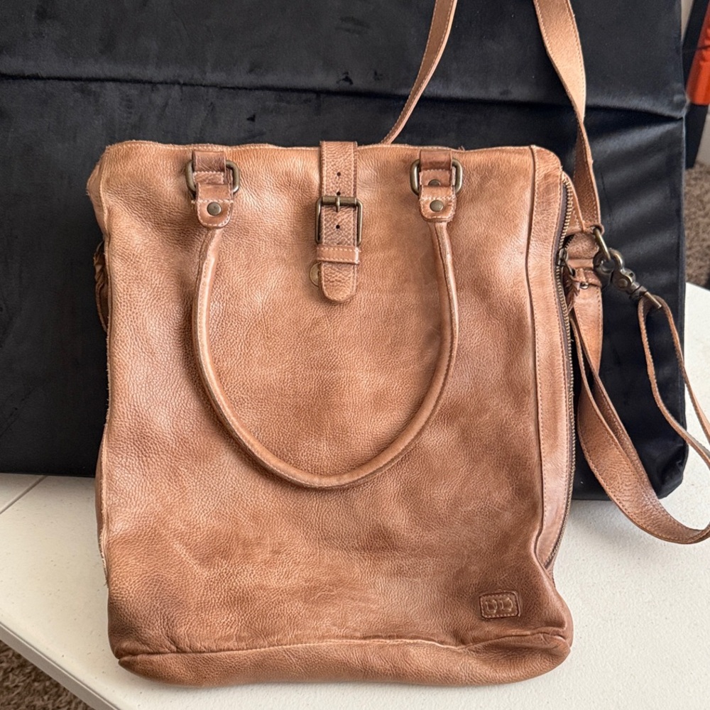 Tan Leather Tote Bag